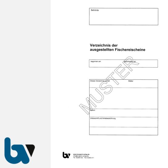0/457-2 Verzeichnis ausgestellte Fischereischeine Buch gebunden Leinen Inhalt Bild 1 | Borgard Verlag GmbH
