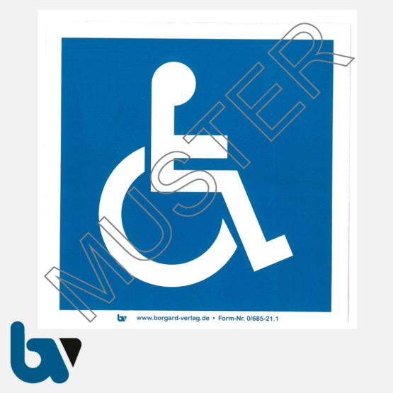 0/685-21.1 Außen-Aufkleber mit Rollstuhlfahrer-Symbol selbstklebend geschlitzt VS | Borgard Verlag GmbH