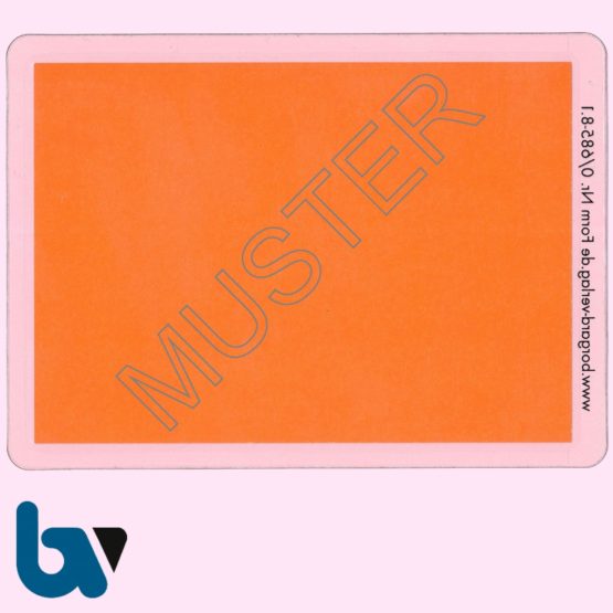 0/685-8.1 und 0/685-10 Klebefolie zur Plastifizierung Parkausweis BRD orange Modell behinderte Menschen DIN A6 RS | Borgard Verlag GmbH