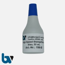 199-B High-Speed-Stempelfarbe blau schnelltrocknend 50ml | Borgard Verlag GmbH