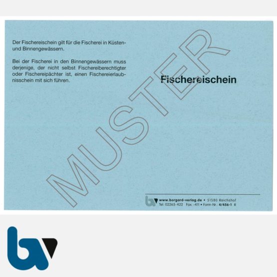 4/456-1 Fischereischein Niedersachsen blau Neobond Muster VS | Borgard Verlag GmbH