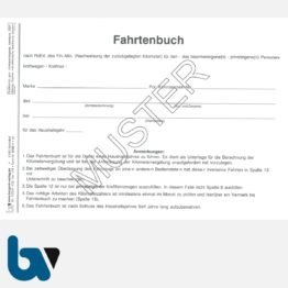 0/137-1 Fahrtenbuch beamteneigene privateigene Fahrzeug Dienstreise dienstlich Verwaltung Behörde DIN A5 Seite 2 | Borgard Verlag GmbH