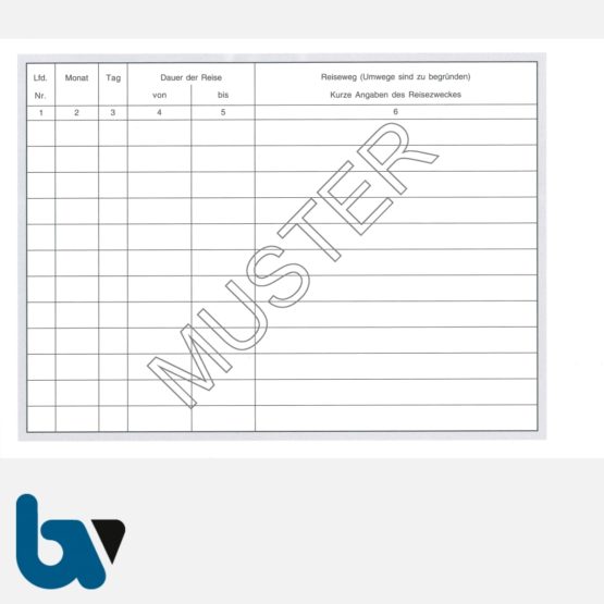 0/137-2 Fahrtenbuch beamteneigene privateigene Fahrzeug Dienstreise dienstlich Verwaltung Behörde DIN A5 Seite 3 | Borgard Verlag GmbH