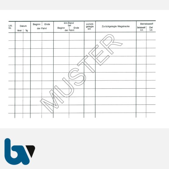 0/137-5 Fahrtenbuch Fahrzeug Dienstreise dienstlich Verwaltung Behörde DIN A5 Seite 3 | Borgard Verlag GmbH