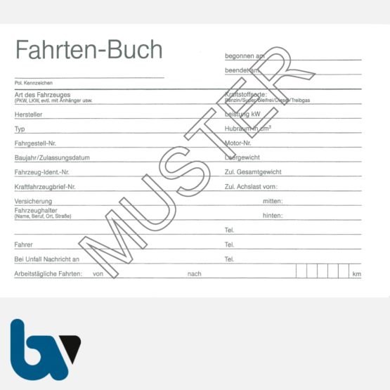 0/137-8 Fahrtenbuch Fahrzeug Bundesministerium Finanzen Dienstreise dienstlich Verwaltung Behörde DIN A6 Seite 3 | Borgard Verlag GmbH
