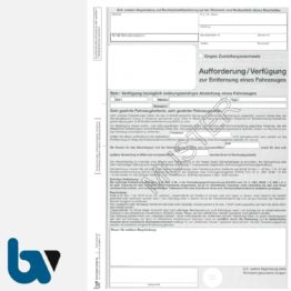 0/442-4 Aufforderung Verfügung Entfernung Fahrzeug Straßenverkehrsordnung StVO DIN A4 3-fach VS | Borgard Verlag GmbH