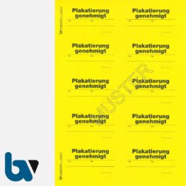 0/449-2.1 Aufkleber Plakatierung genehmigt leucht-gelb 75 50 selbstklebend Bogen 10 stück DIN A4 | Borgard Verlag GmbH