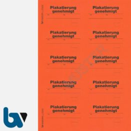 0/449-2 Aufkleber Plakatierung genehmigt leucht-rot 75 50 selbstklebend Bogen 10 Stück DIN A4 | Borgard Verlag GmbH