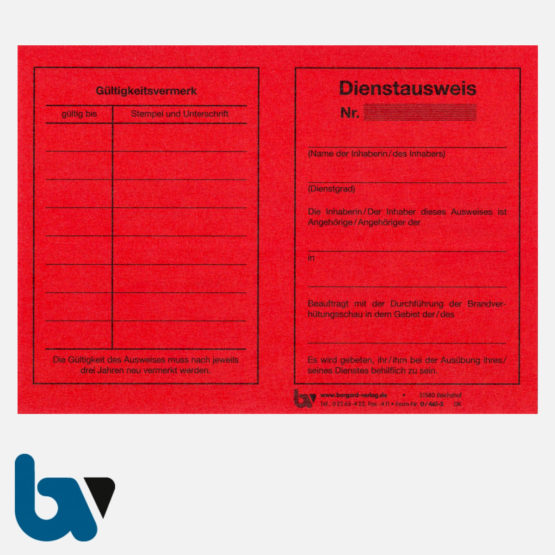 0/461-2 Dienstausweis Feuerwehr rot Neobond DIN A6 VS | Borgard Verlag GmbH