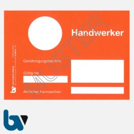 0/498-12 Handwerkerparkausweis orange DIN A6 Karton VS | Borgard Verlag GmbH