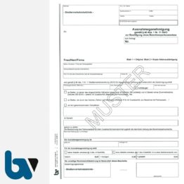 0/498-14 Ausnahmegenehmigung 46 Straßenverkehrsordnung StVO Bewilligung Bewohnerparkausweis selbstdurchschreibend DIN A4 2-fach VS | Borgard Verlag GmbH