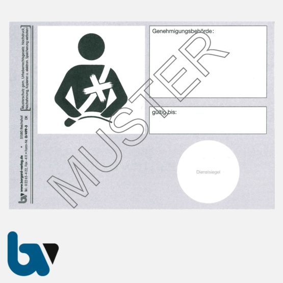 0/499-3 Ausweis Ausnahmegenehmigung 46 Straßenverkehrsordnung StVO Befreiung Gurtpflicht Karte DIN A6 VS | Borgard Verlag GmbH