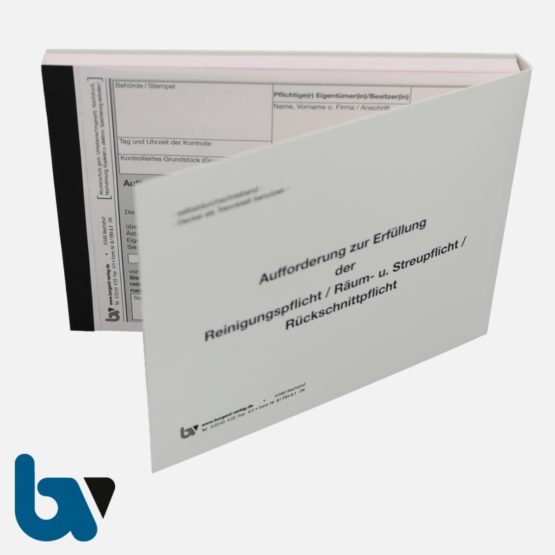 0/751-3.1 Aufforderung Erfüllung Reinigungspflicht Räumpflicht Rückschnittpflicht Gehweg Fahrbahn selbstdurchschreibend DIN A6 2fach VS | Borgard Verlag GmbH
