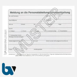 0/114-4 Meldung an Personalabteilung Lohnbuchhaltung selbstdurchschreibend 2-fach DIN A6 VS | Borgard Verlag GmbH