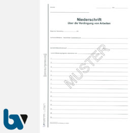 0/704-2 Verdingungsverhandlung Niederschrift Arbeiten Ausschreibung Submission VOB VOL Doppelbogen DIN A4 Seite 1 | Borgard Verlag GmbH