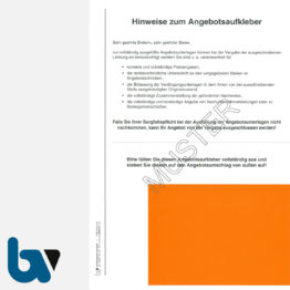 0/747-13 Angebotsaufkleber Kennzettel Ausschreibung Submission VOB VOL rot selbstklebend Drucken Ausdruck Stanzung gestanzt DIN A4 | Borgard Verlag GmbH