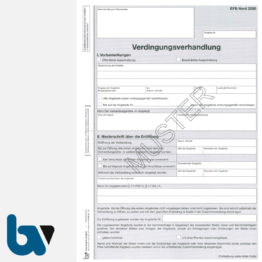 3/704-1a Verdingungsverhandlung Niederschrift Ausschreibung Submission VOB VOL Doppelbogen DIN A4 Seite 1 | Borgard Verlag GmbH