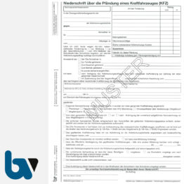 0/842-5.1 Niederschrift Pfändung Kraftfahrzeug Kfz Parkkralle Ventilwächter Kfz Vollstreckung Durchschreibeschutz Schreibschutzdeckel 2-fach Sebstdurchschreibend DIN A4 Vorderseite | Borgard Verlag GmbH