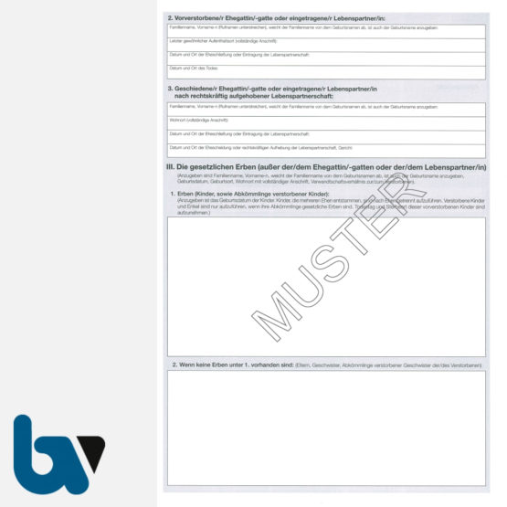 3/185-8 Sterbefallsanzeige Sterbefallanzeige Ortsgericht Hessen Muster amtlich mit Durchschrift Kopie DIN A4 Seite 2 | Borgard Verlag GmbH