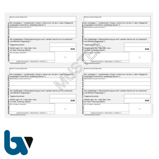 3/194-6.1 Beglaubigungsaufkleber Beglaubigung Aufkleber Kopie Urschrift Ortsgericht Hessen selbstklebend 4-fach DIN A6 | Borgard Verlag GmbH