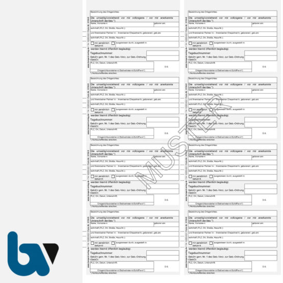 3/194-8 Beglaubigungsaufkleber Beglaubigung Aufkleber Unterschrift Dokument Ortsgericht Hessen selbstklebend 8-fach DIN A7 | Borgard Verlag GmbH