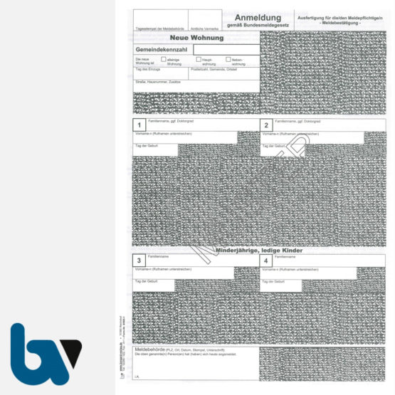 0/505-1 Anmeldung Meldeschein Bestätigung Meldebehörde Bundesmeldegesetz Hinweispflichten 2-fach selbstdurchschreibend DIN A4 Seite 2 | Borgard Verlag GmbH