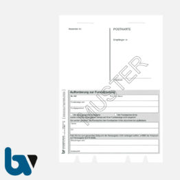 0/528-1 Aufforderung Fundabholung Fundsache Postkarte perforiert 2-fach selbstdurchschreibend DIN A5 A6 Seite 1 | Borgard Verlag GmbH
