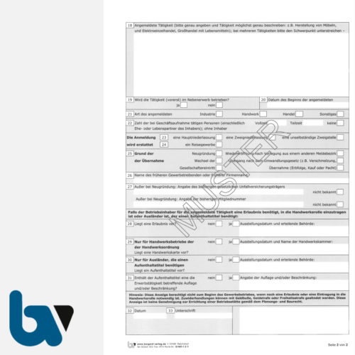 Borgard Verlag Shop • Gewerbe-Anmeldung - GewA 1