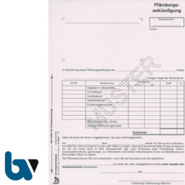 0/846-1 Pfändungsankündigung Auftrag Einschlagdeckel Durchschreibeschutz Schreibschutzdecke perforiert 2-fach selbstdurchschreibend DIN A5 | Borgard Verlag GmbH