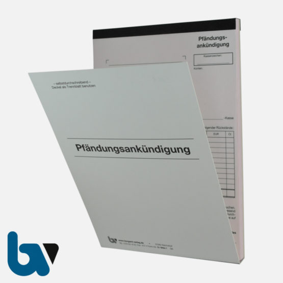 0/846-1 Pfändungsankündigung Auftrag Einschlagdeckel Durchschreibeschutz Schreibschutzdecke perforiert 2-fach selbstdurchschreibend DIN A5 Außen | Borgard Verlag GmbH