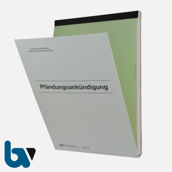 0/846-9 Pfändungsankündigung Auftrag Einschlagdeckel Durchschreibeschutz Schreibschutzdecke perforiert 2-fach selbstdurchschreibend DIN A5 Außen | Borgard Verlag GmbH