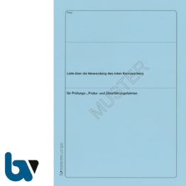 403.2 Liste Verwendung rot Kennzeichen Fahrten Prüfung Probe Überführung FZV 22 Seiten geheftet DIN A4 Vorderseite | Borgard Verlag GmbH