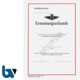 0/486-2 S Ernennungsurkunde Freiwillige Feuerwehr Karton Hammerschlag mit Wappen selbstdurchschreibend DIN A4 2-fach | Borgard Verlag GmbH