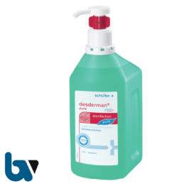 0/520-3 Schülke Desderman Pure 1000ml Desinfektionsmittel Hand mit Dosierkopf Hygieneflasche Spender Ethanol Rückfettend Großbüro | Borgard Verlag GmbH