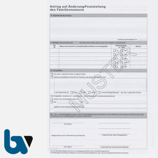 Antrag auf Änderung / Feststellung des Familiennamens – Bild 2