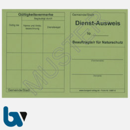 0/481-6 Dienst Ausweis Bauauftragte Naturschutz Neobond grün DIN A6 Vorderseite | Borgard Verlag GmbH