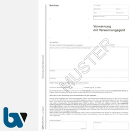 0/492-5 Verwarnung Verwarnungsgeld OWiG selbstdurchschreibend Durchschreibeschutz DIN A4 3 fach Seite 1 | Borgard Verlag GmbH