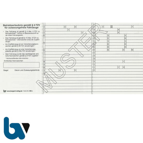 Verlag Shop • Betriebserlaubnis nach § 4 Abs. 4 / § 10 Abs. 8 / § 26 / § 29a FZV für