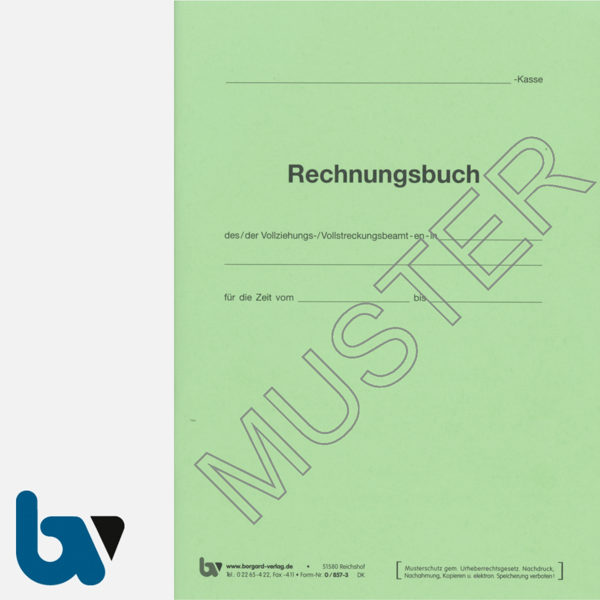 0/857-3 Rechnungsbuch Cover Kasse Vollstreckung | Borgard Verlag GmbH